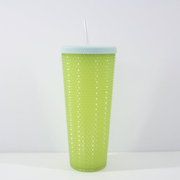 New Starbucks 24 oz/710 mL  Green Blue Studded Cold To Go Tumbler w/ Clear Straw - Picture 2 of 8